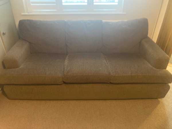 2 x 3 seater brown sofas