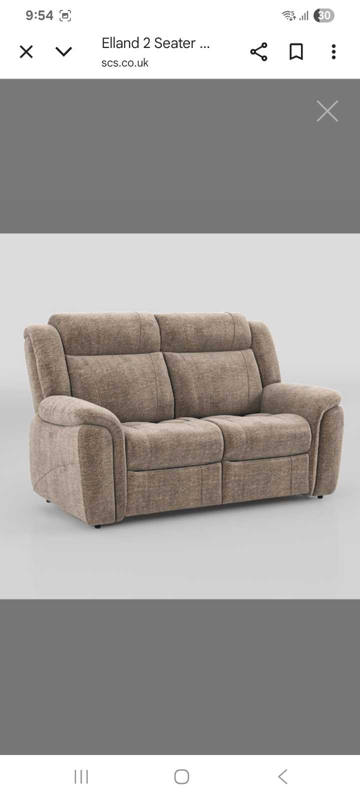 2 seater fabric sofa bed and 2 seater electric recliner