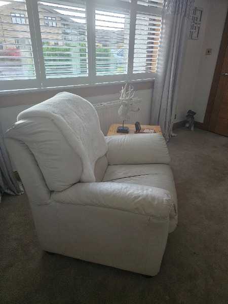 Cream Italian Leather Armchair