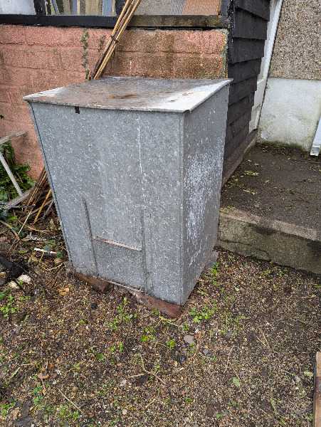 Galvanised coal bunker