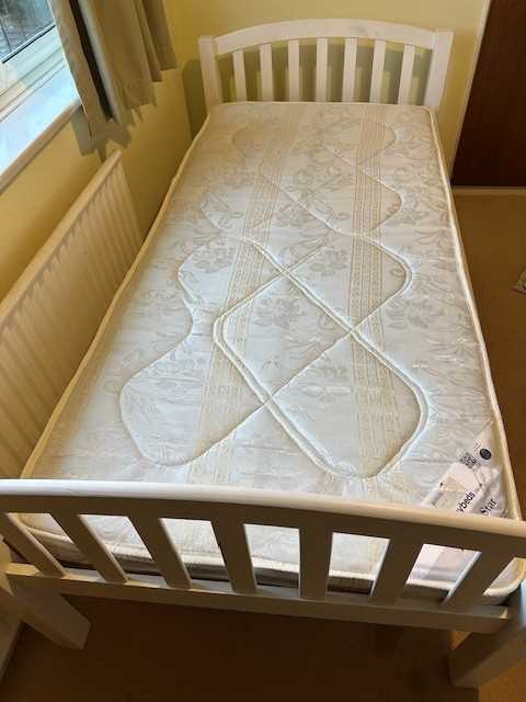 Single bed and mattress