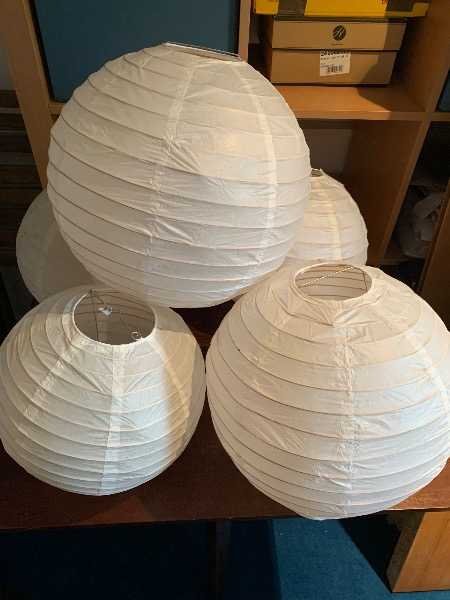 Paper globe lampshades
