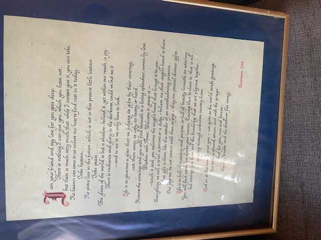 Framed ‘Letter to a Friend’ by Giovannni Giocondo