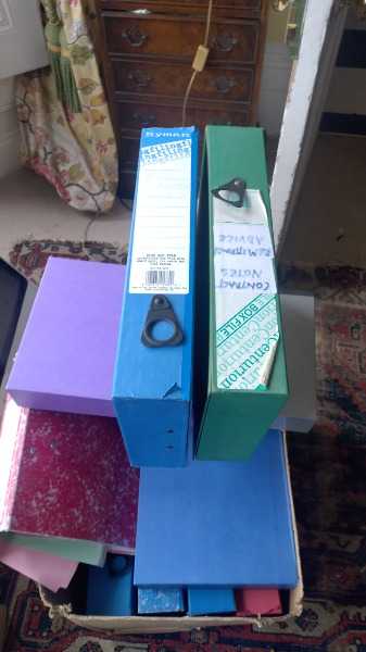 Assorted files: Ring binders, box files and folders