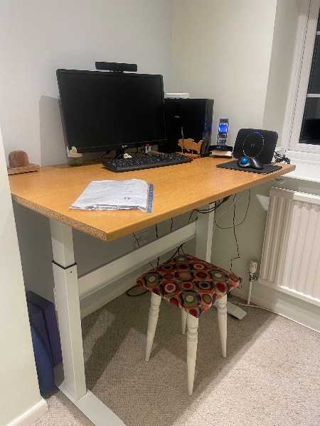 Sit/stand adjustable height desk base