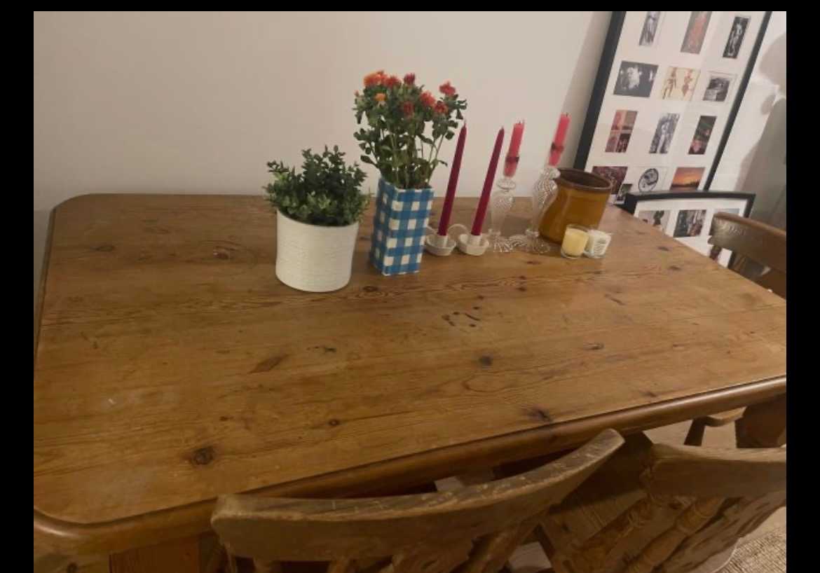 Wooden dining table