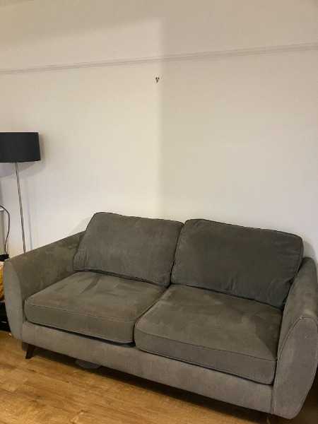 Grey Velvet DFS large 2 seater sofa
