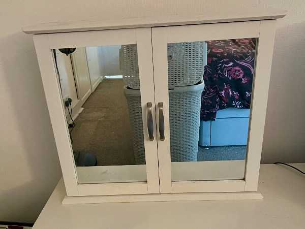 Mirrored White Medicine Cabinet