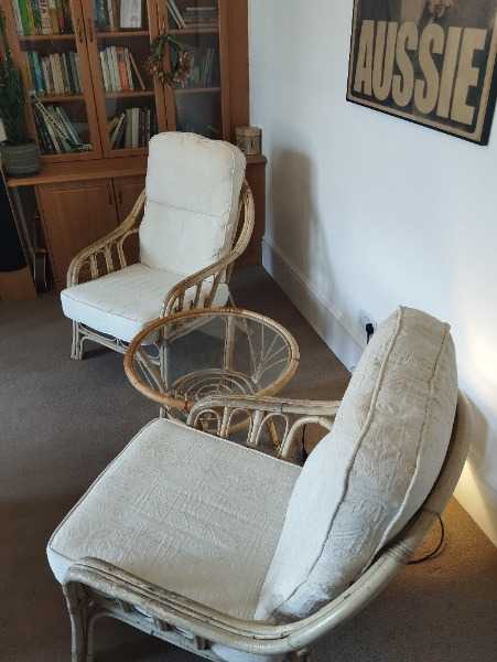 Chairs and glass table