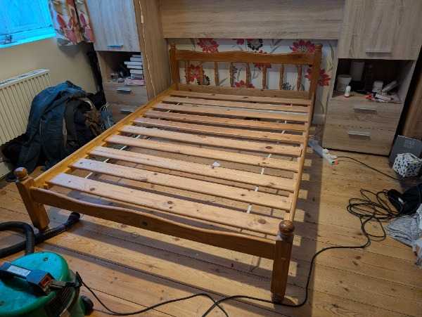 Pine bed frame