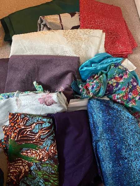 Fabric, assorted sizes and types
