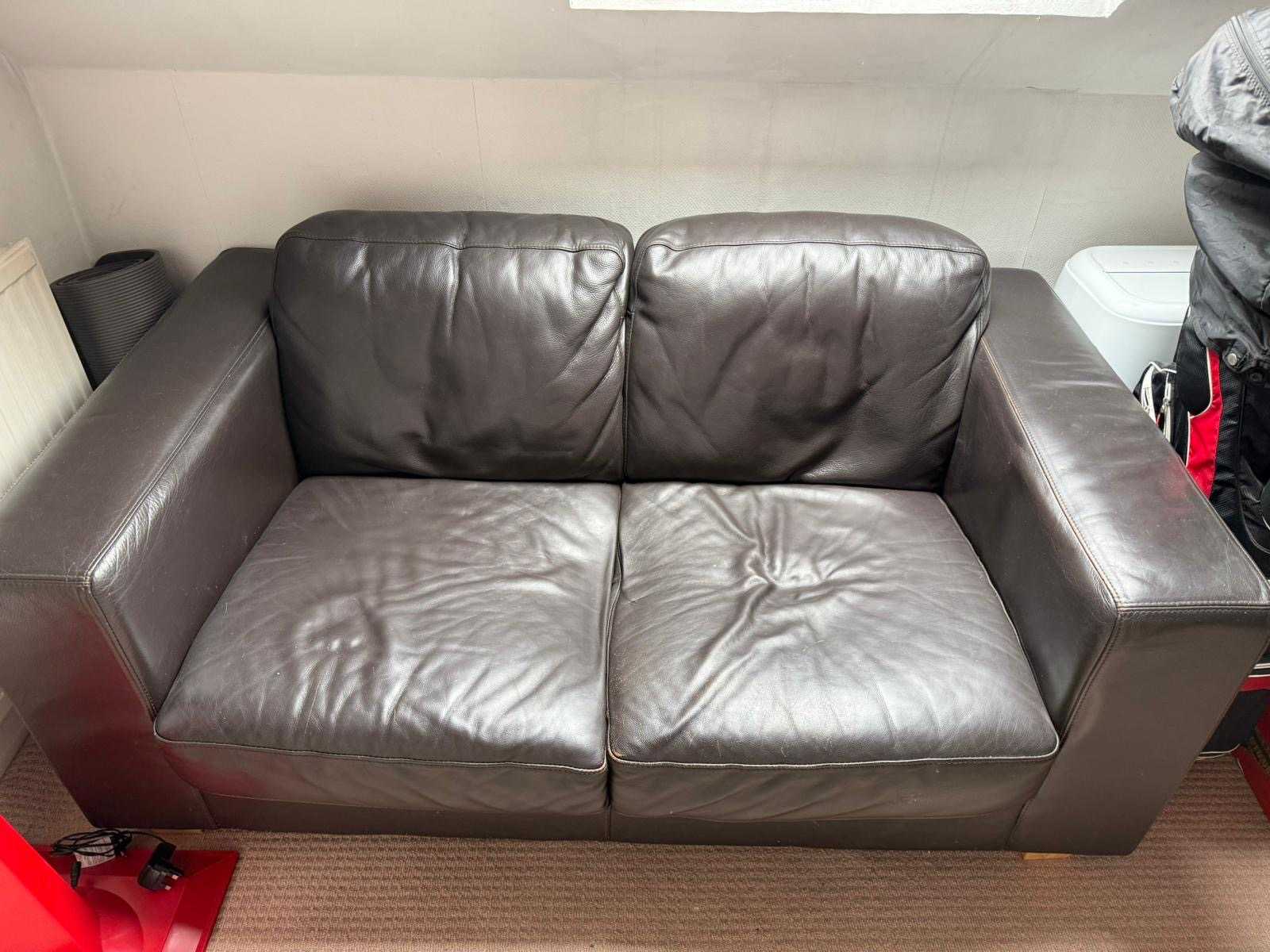 2 seater dark brown sofa