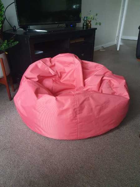 Pink indoor/outdoor bean bag