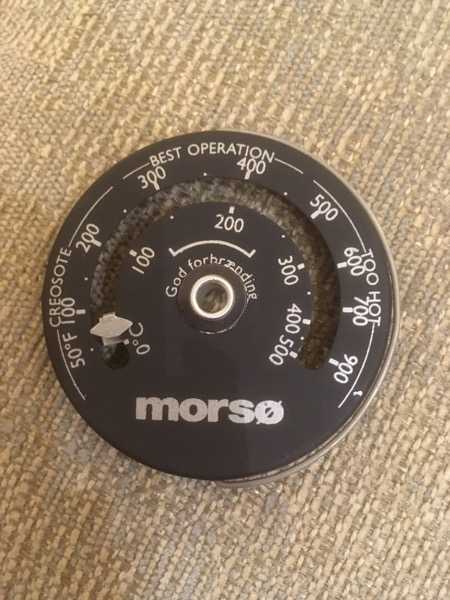Wood stove flue thermometer